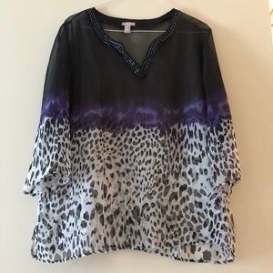 Chico's Sheer Tunic Top
